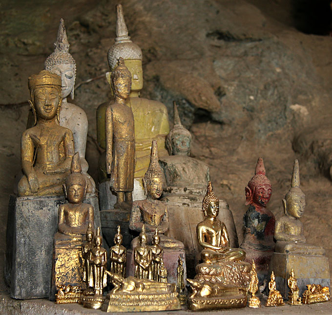 Buddha images in Pak Ou Caves