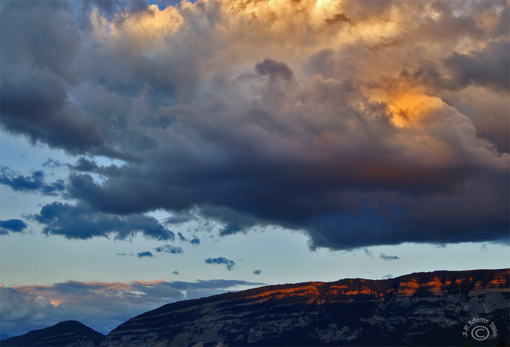 Clouds over the Saleve Mountain