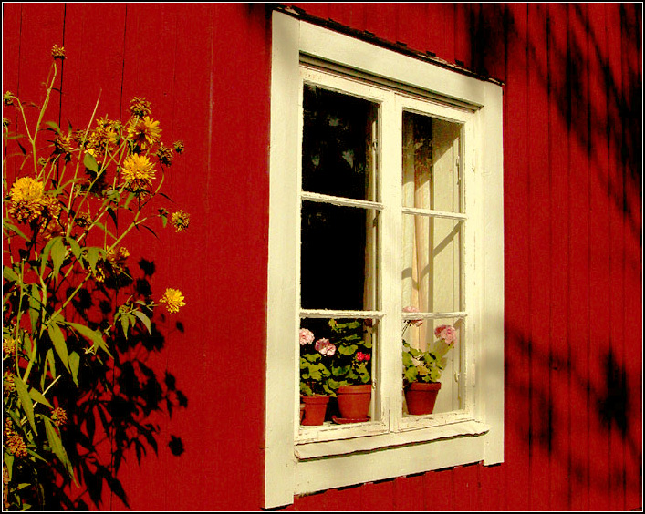red and white house sweden