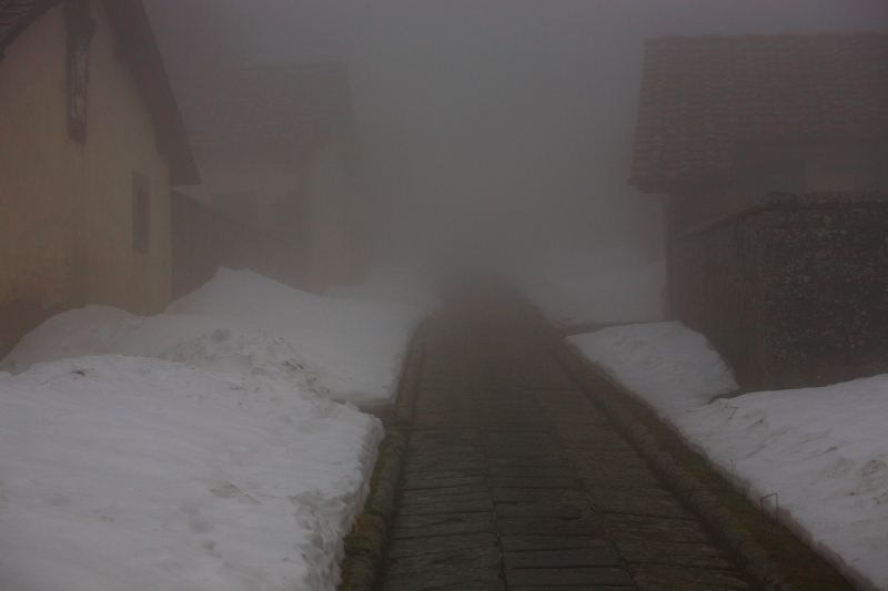 But the snow falls still