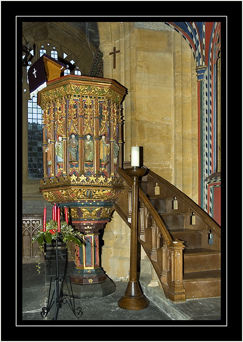 The pulpit, Holy Trinity, Long Sutton, Somerset