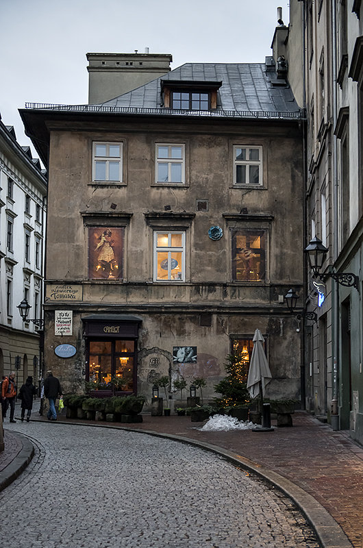 Inviting lights on a quiet street