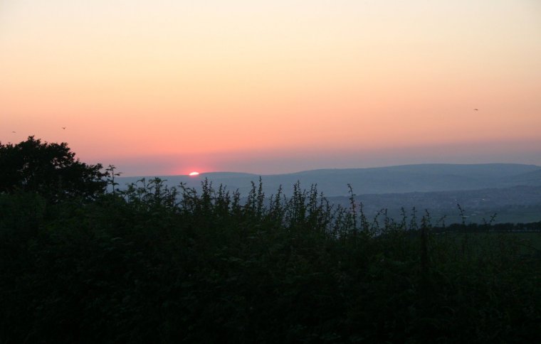 Sunset over the hills