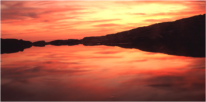 Reflection of a fiery sunset