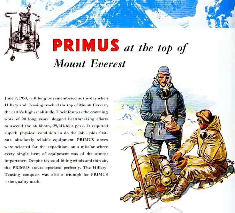 Old Primus Ad  ( The stove that survived Everest)