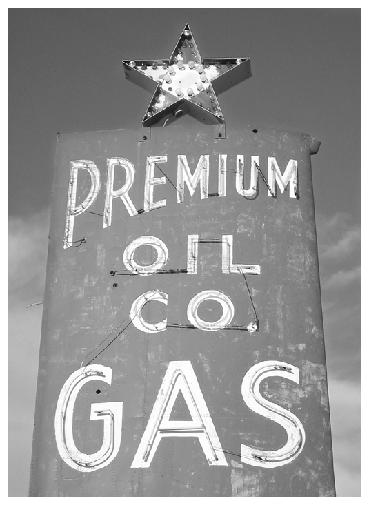 Gas Sign Green River Utah bw
