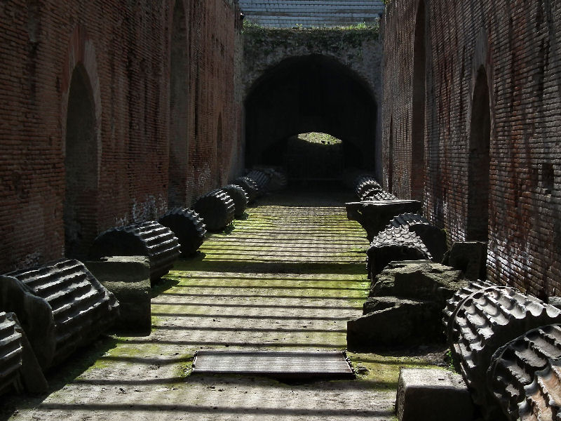 Columns Underneath Flavian Amphitheatre Pozzuoli