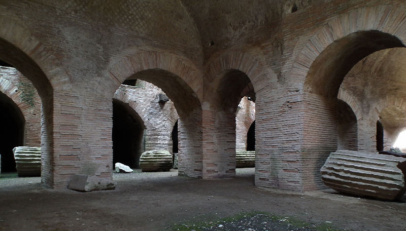 Arches and broken columns beneath Flavian Amphitheatre Pozzuoli