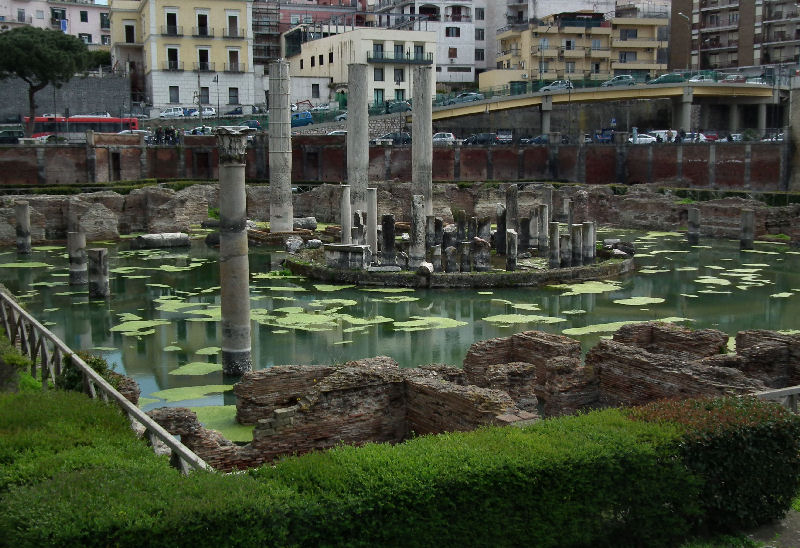 Flooded Roman market and temple of Seraphis nrPozzuoli in Baia area