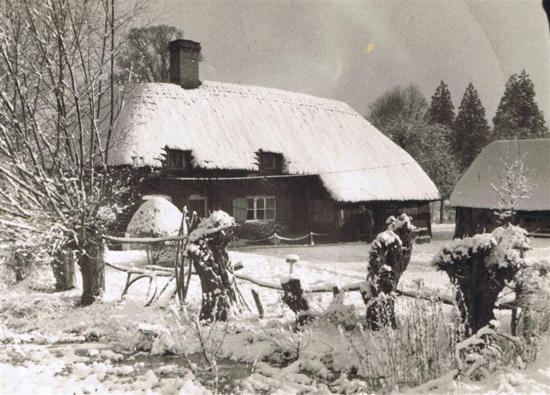 Snow on the cottage, Corner House.