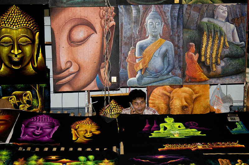 Buddha art at the Sunday night market