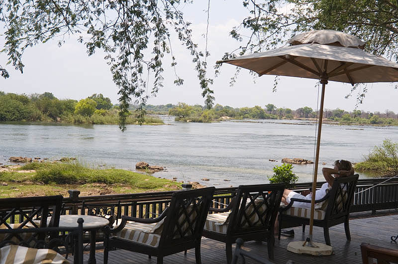 Overlooking the Zambesi from the Royal Livingstone Hotel, Zambia