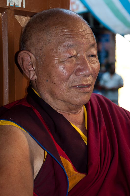 Tibetan monk, Swayambu Stupa