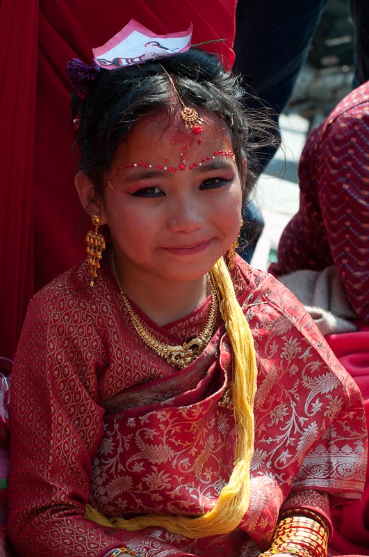 Newari girls at Ihi festival, Kathmandu