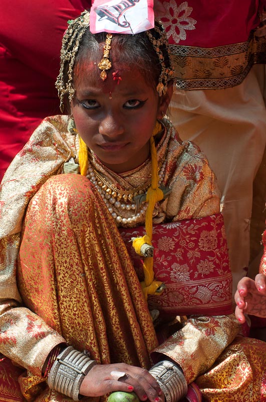 Newari girls at Ihi festival, Kathmandu
