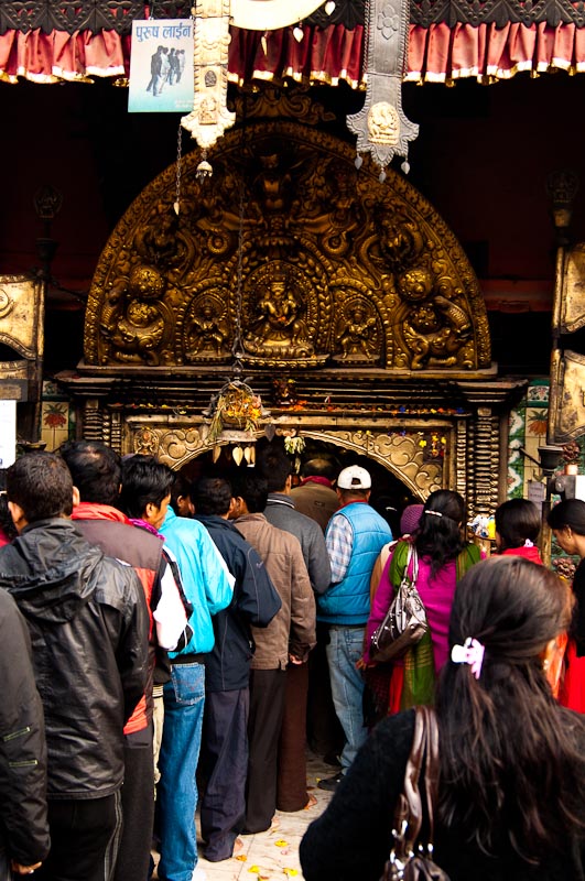 Queueing to enter the shrine