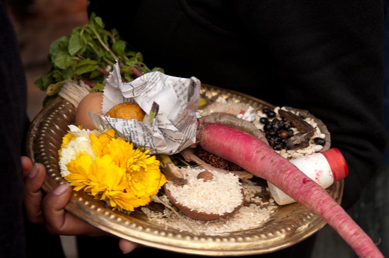 A plate of offerings