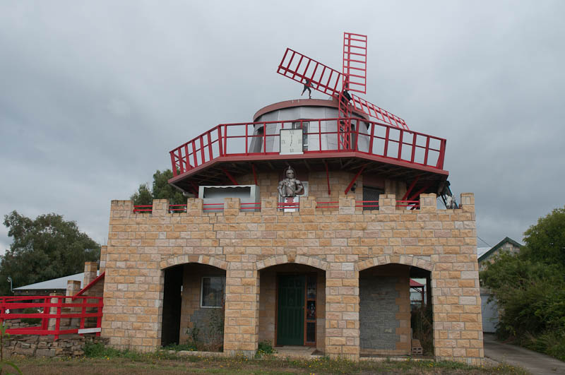 A kitschy Dutch mill outside a home at Perth