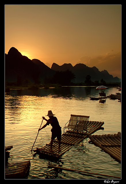Yulong River at sunset