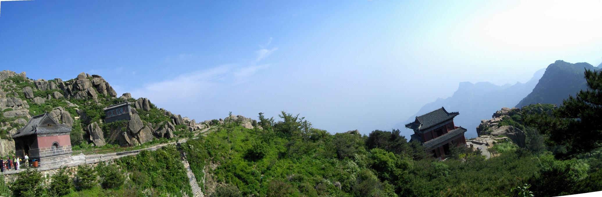 A shrine (left) and a Confucius Temple on the way to the peak