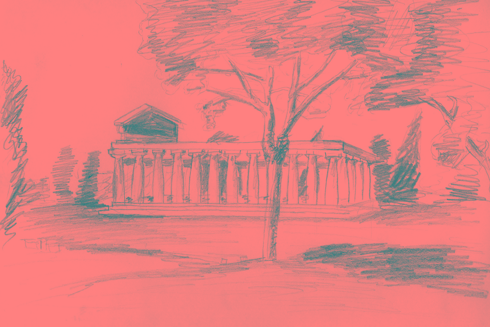 Paestum Temple Pencil