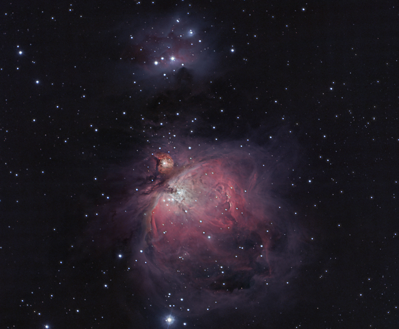 Orion Nebula and Running Man (HaRGB)