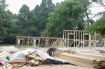 House - 43 - 59 foot rear wall going up 9:55 AM