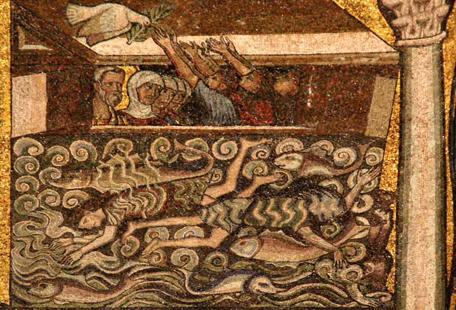 Mosaics on ceiling in baptistry        7931