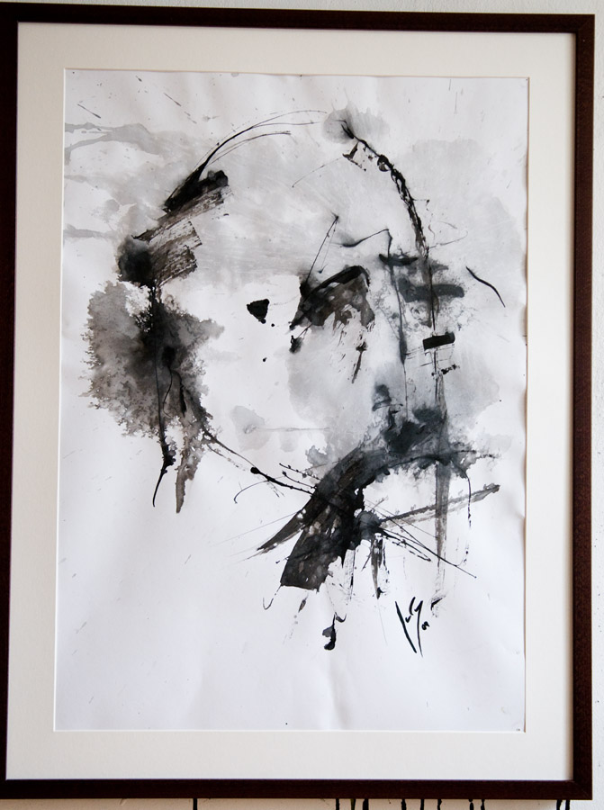 viso cervantesco, ink on paper,50x70