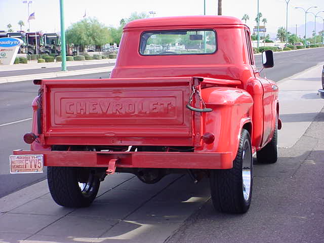 1957 Chevy pickup<br>custom red 3100<br>1/2 ton pickup truck