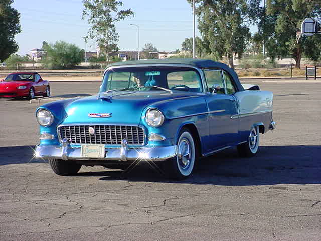 blue 1955 Chevrolet