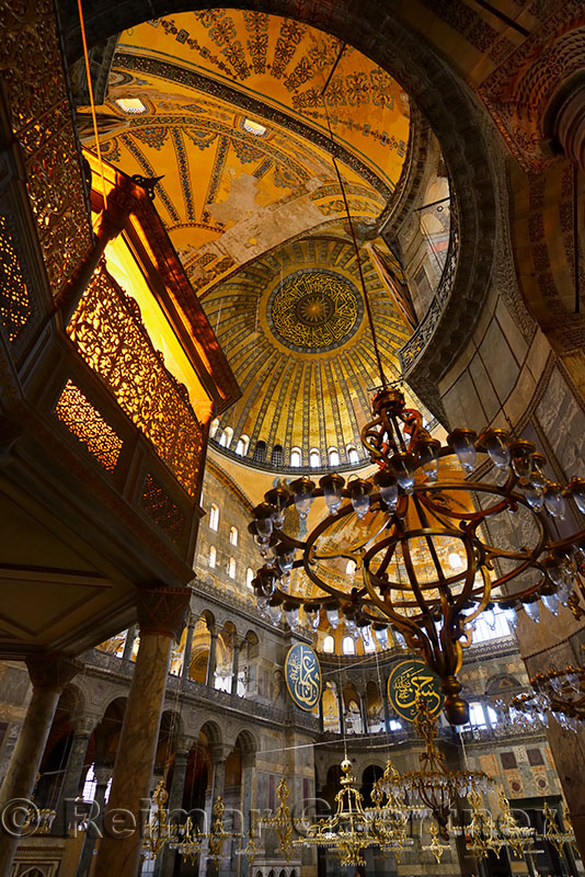 The back of the Hagia Sophia Istanbul at the raised kiosk of the Sultans private lodge