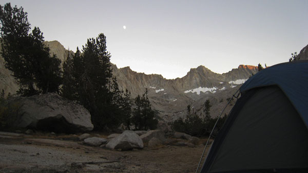 Sunset on our campsite - Donkey Lake