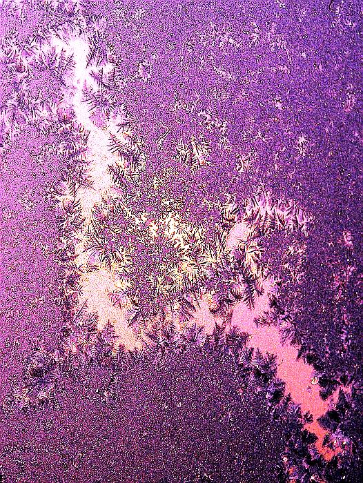 January 26, Morning colors of the Sun thru my icy window
