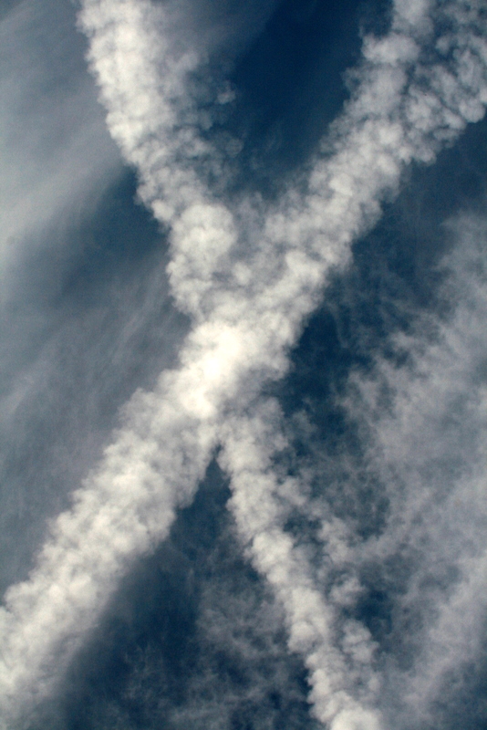 a cross in the sky.