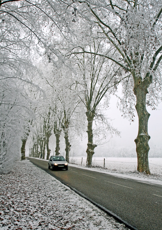 la route enneige