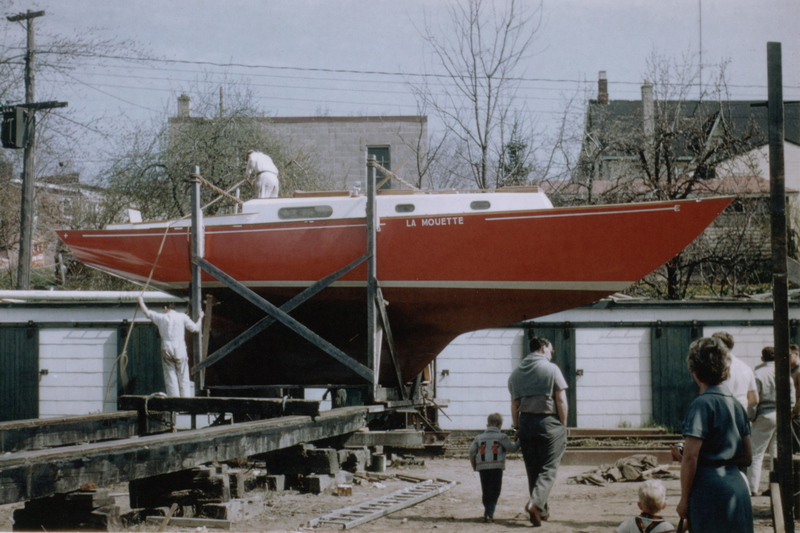 LA MOUETTE, 1961, C&C, 37 custom wood, built at Metro Marine in Bronte west of Toronto, Ontario, Canada