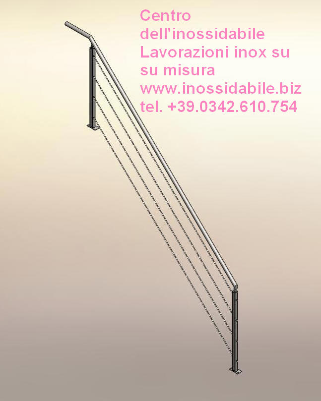 Parapetto inox con cavi per protezione scala