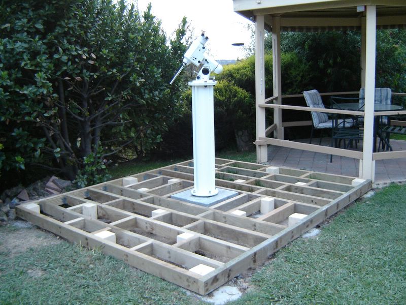 Floor frame finished & pier mounted on base