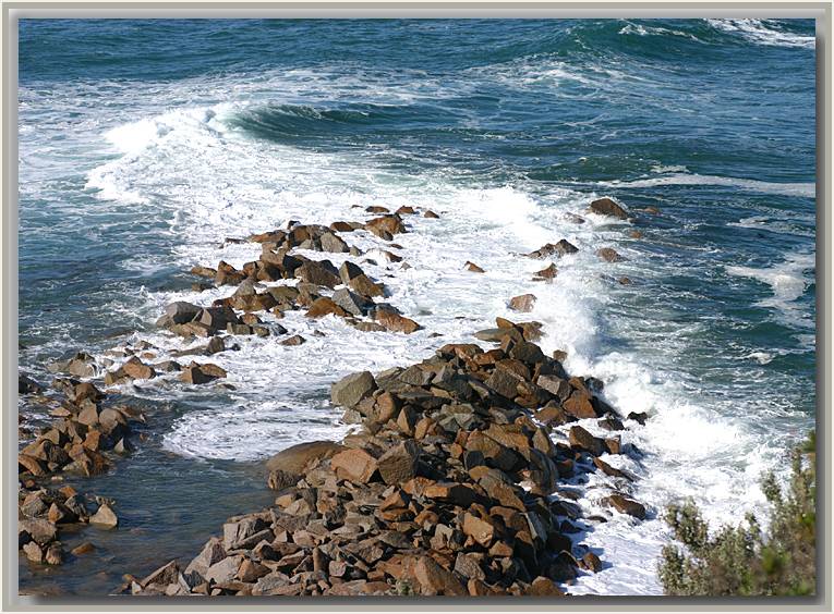 Lines of rocks in the sea