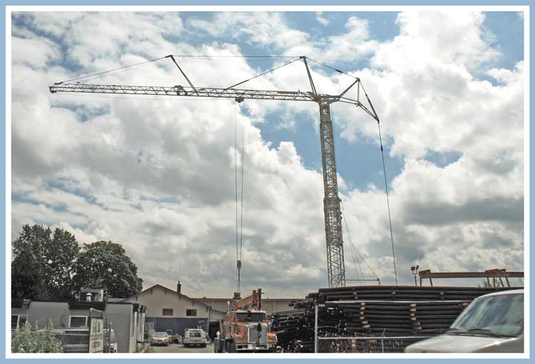 Smaller crane at work.