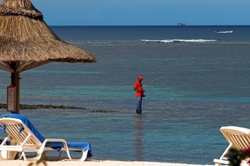 Le Victoria Hotel beach on Sunday