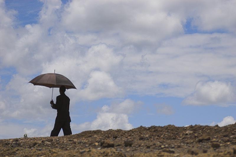 people on the road to Addis