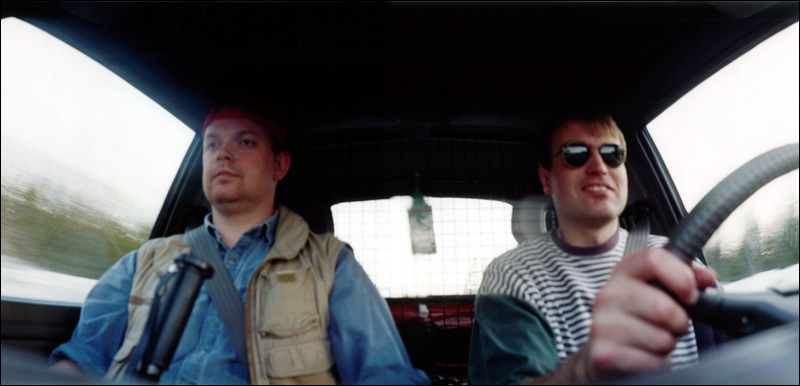Me and Lasse in a Suzuki Vitara