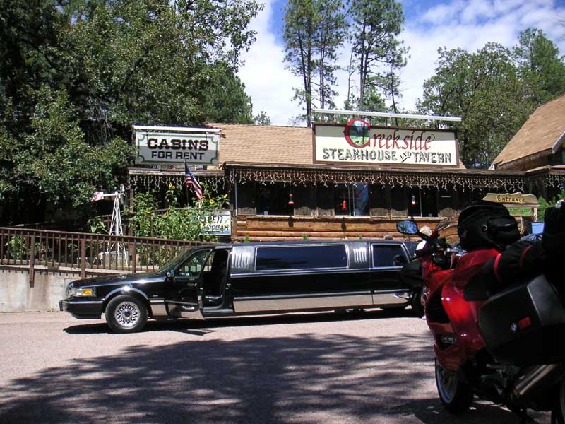 Whats up with the limo at Creekside Tavern?