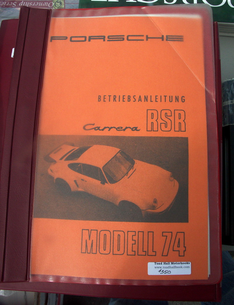 PORSCHE Carrera RSR M 491 1974 Spare Parts List - Cover