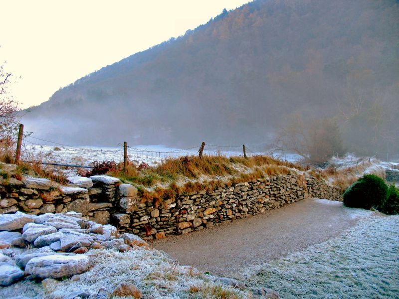 old wall in the chill

heavy frost
not snow

Glendalough