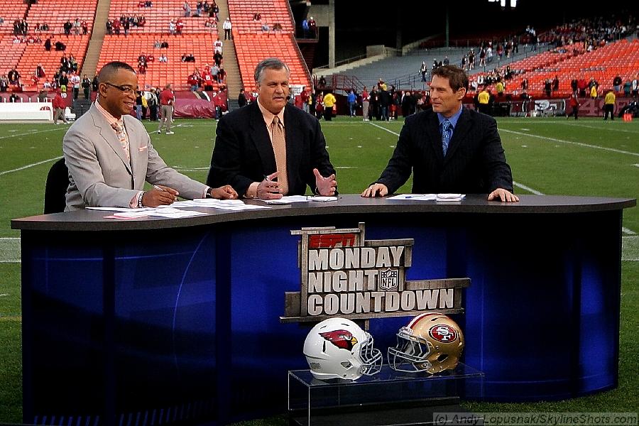 ESPN pregame analysts Stuart Scott, Matt Millen & Steve Young