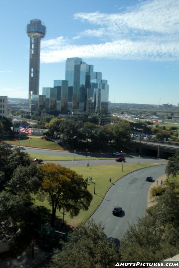 View of Dealey Plaza from 7th floor of the Texas School Book Depository 
