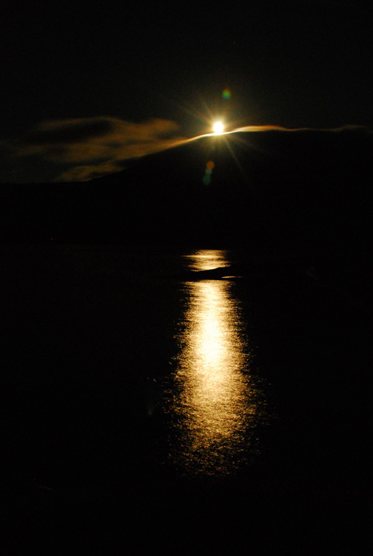 moon over shining waters